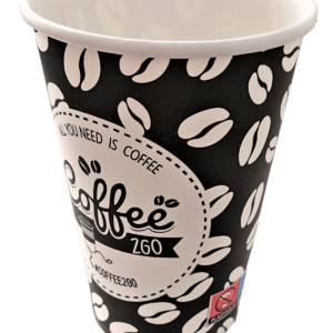 PROFI LINE PAPIRNATE ČAŠE 0,30L (340CC), “COFFEE 2GO”, CRNO-BIJELE, 50/1